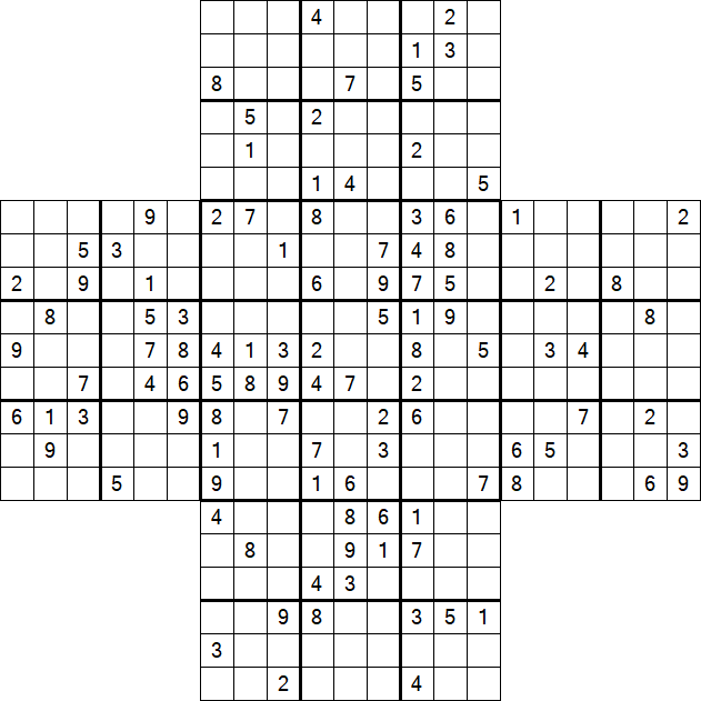 Cross Sudoku - Difficile