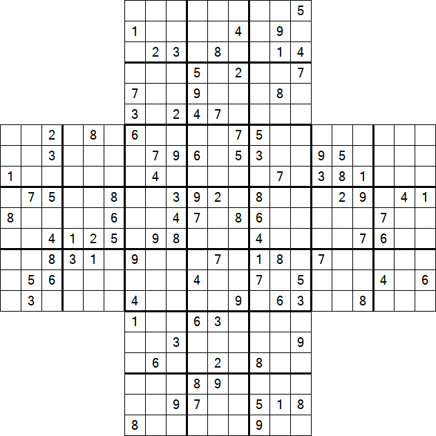 Cross Sudoku - Difficile