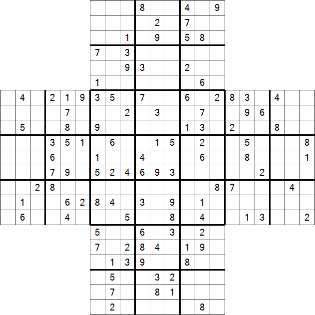 Cross Sudoku - Difficile