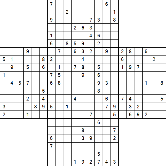 Cross Sudoku - Difficile
