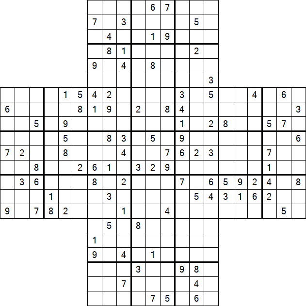 Cross Sudoku - Difficile