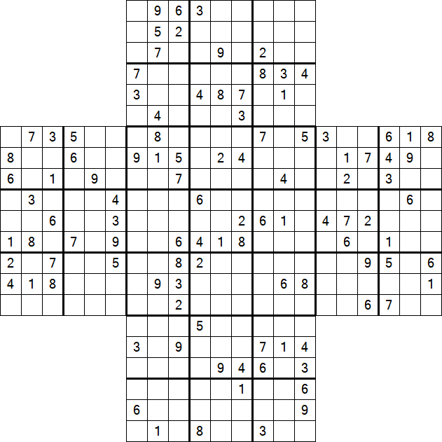 Cross Sudoku - Difficile
