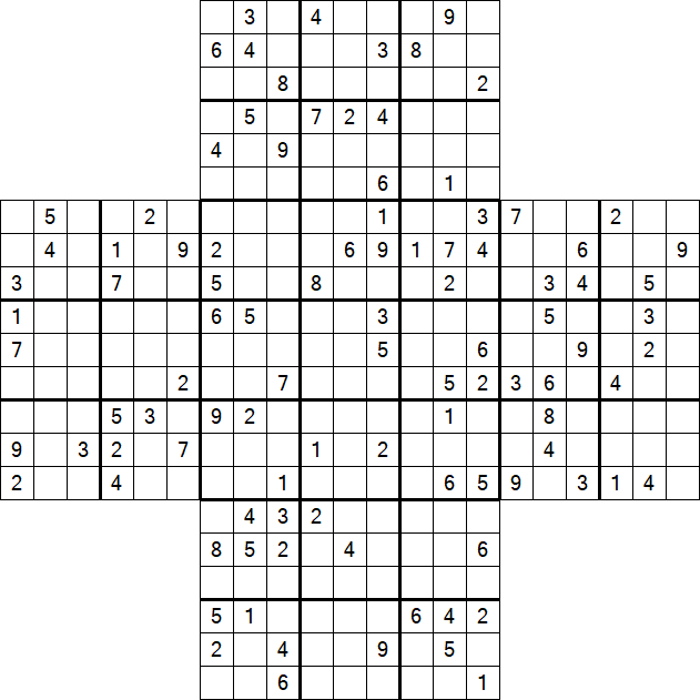 Cross Sudoku - Difficile