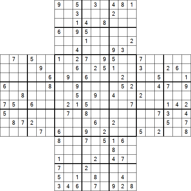 Cross Sudoku - Difficile