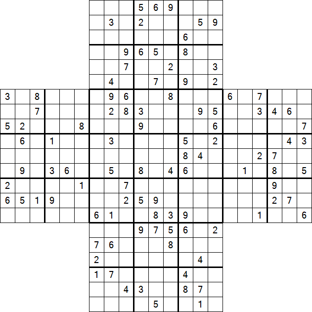 Cross Sudoku - Difficile
