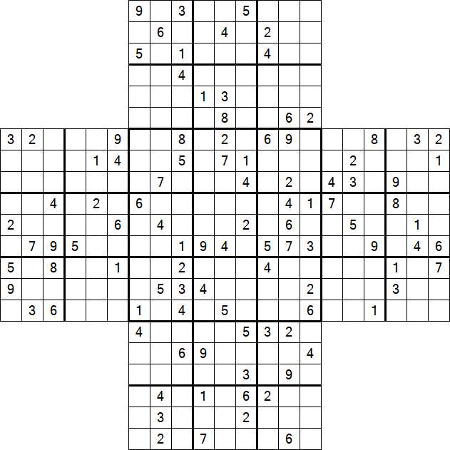 Cross Sudoku - Difficile