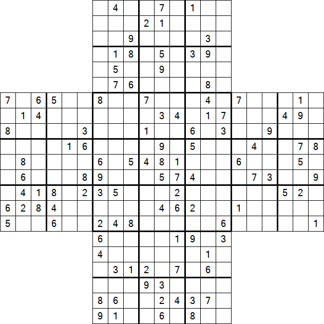 Cross Sudoku - Hard