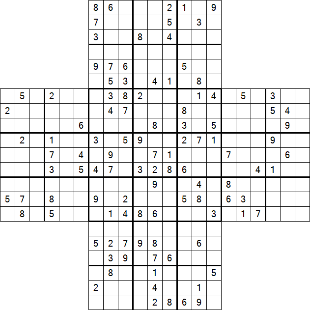Cross Sudoku - Difficile