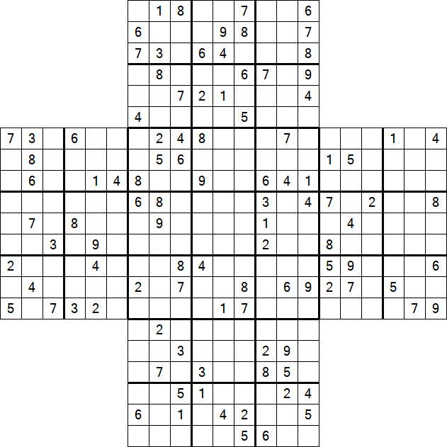 Cross Sudoku - Difficile