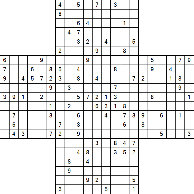 Cross Sudoku - Difficile