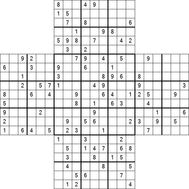Cross Sudoku - Difficile