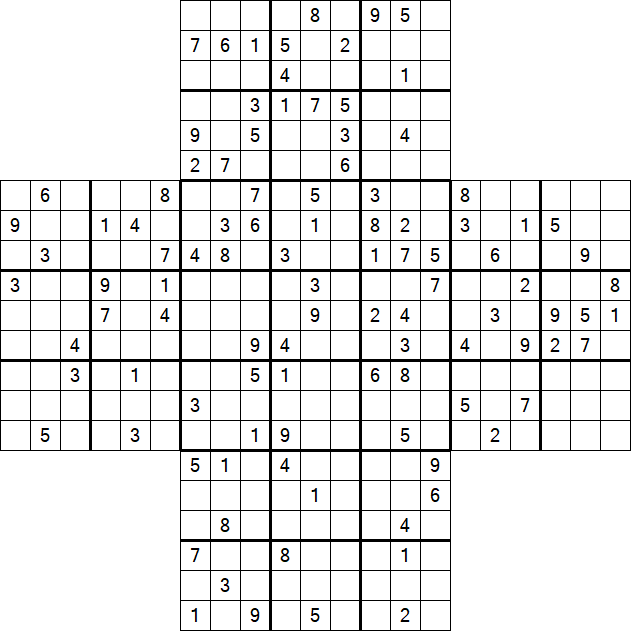 Cross Sudoku - Difficile