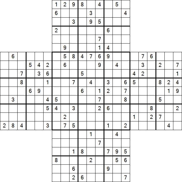 Cross Sudoku - Difficile