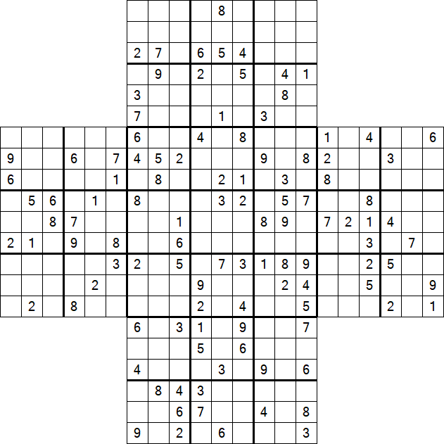 Cross Sudoku - Difficile