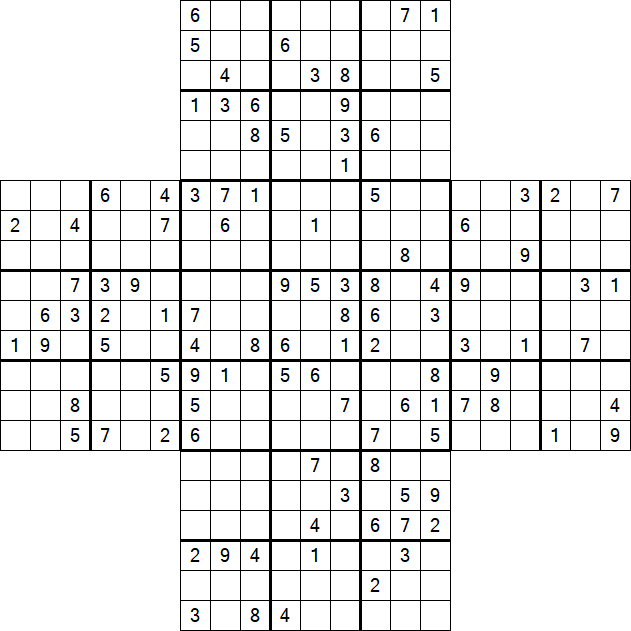 Cross Sudoku - Difficile