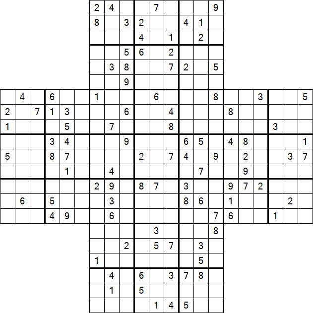 Cross Sudoku - Difficile
