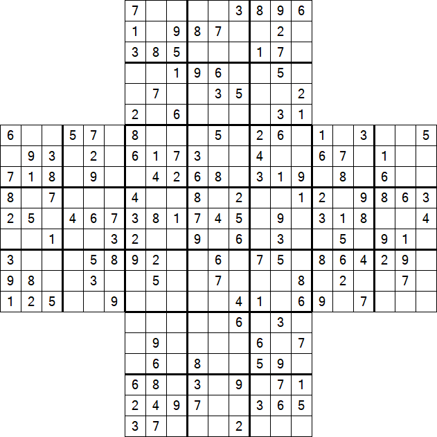 Cross Sudoku - Medium