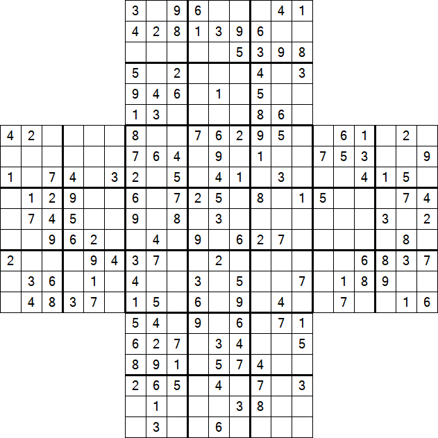 Cross Sudoku - Medium