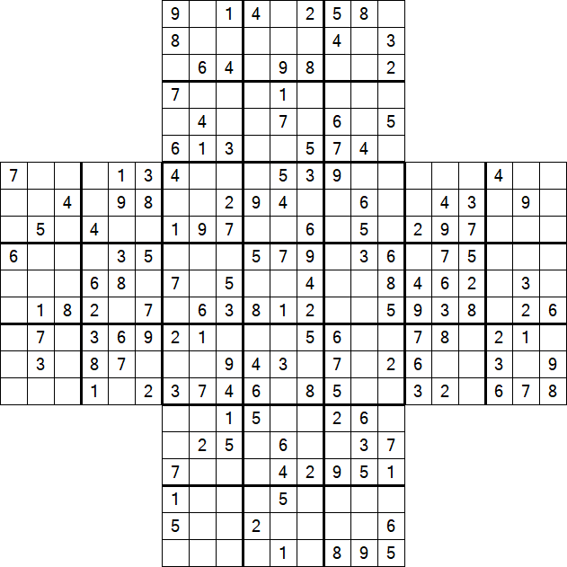 Cross Sudoku - Medium