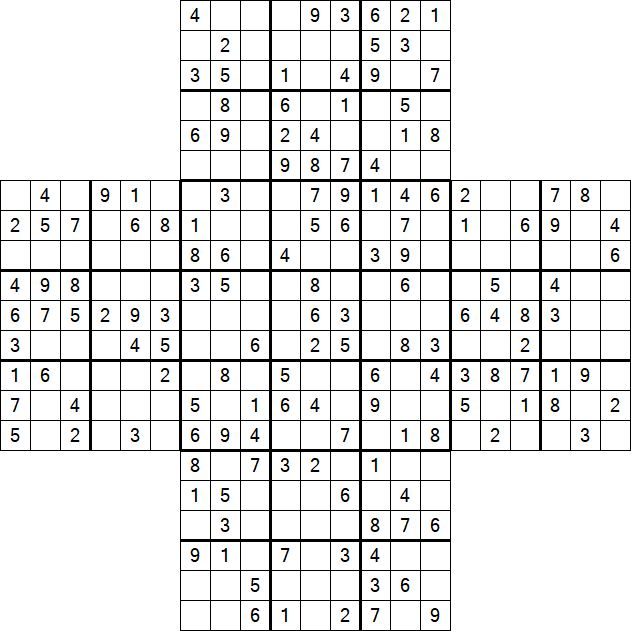 Cross Sudoku - Medium