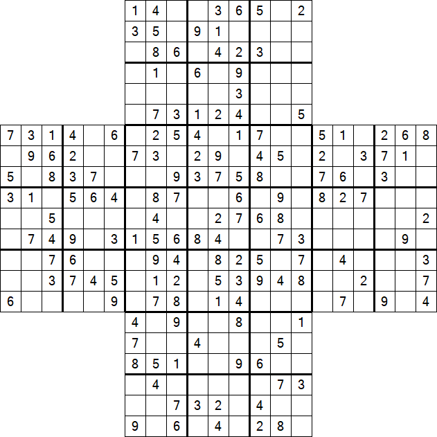 Cross Sudoku - Moyen
