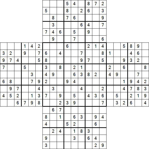 Cross Sudoku - Moyen
