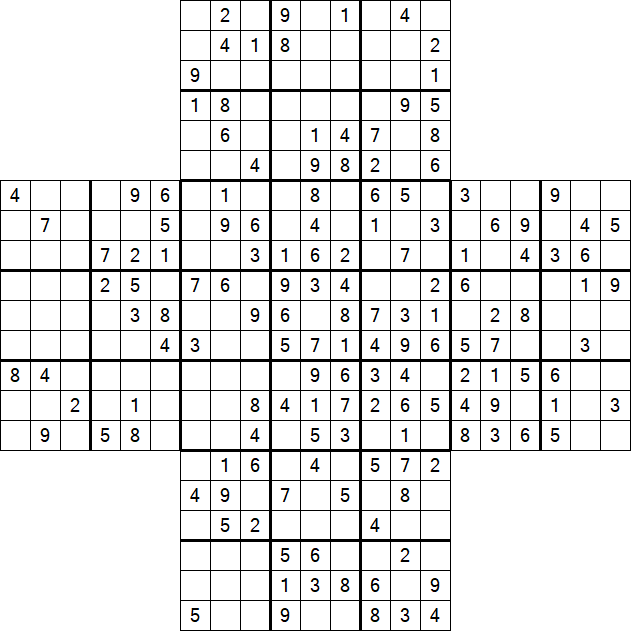 Cross Sudoku - Medium