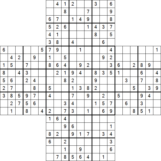 Cross Sudoku - Medium