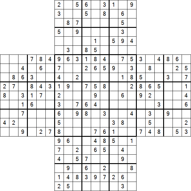 Cross Sudoku - Medium