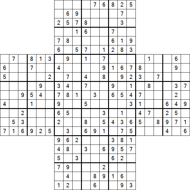 Cross Sudoku - Medium