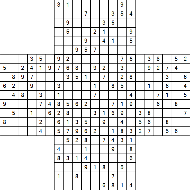 Cross Sudoku - Medium