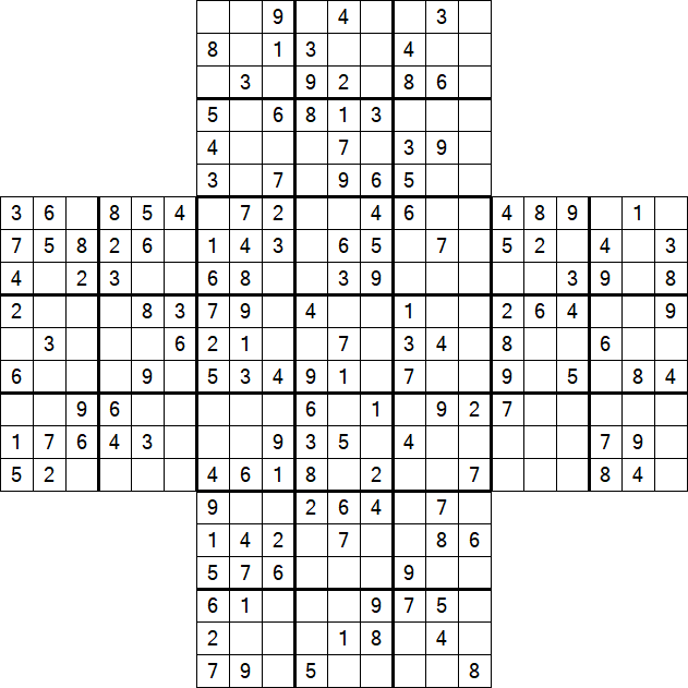 Cross Sudoku - Medium