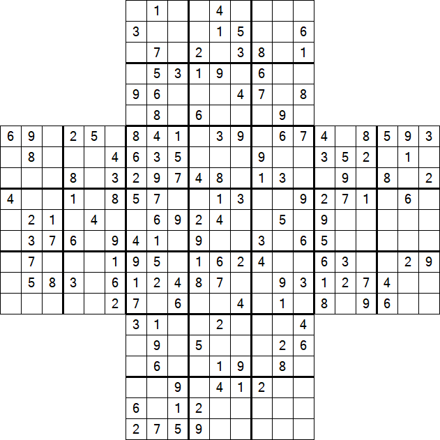 Cross Sudoku - Medium