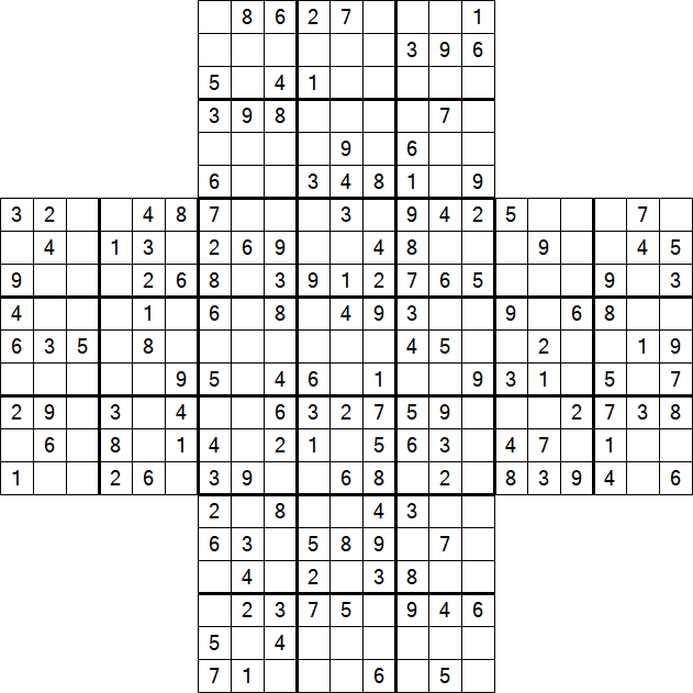 Cross Sudoku - Medium