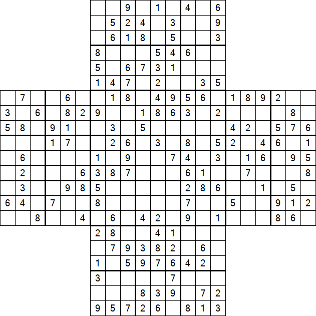 Cross Sudoku - Medium