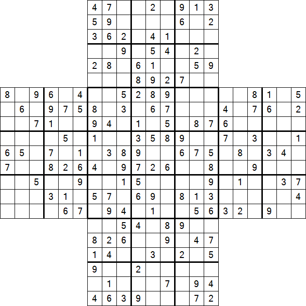 Cross Sudoku - Medium