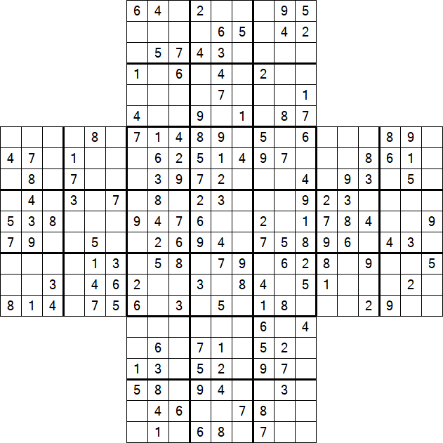 Cross Sudoku - Medium