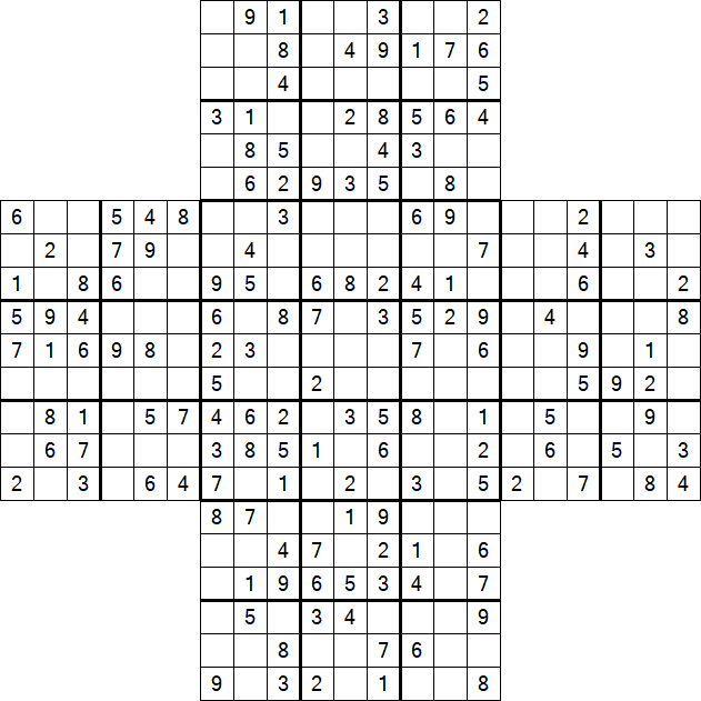 Cross Sudoku - Medio