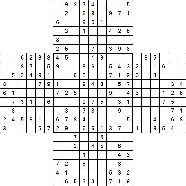 Cross Sudoku - Mittel