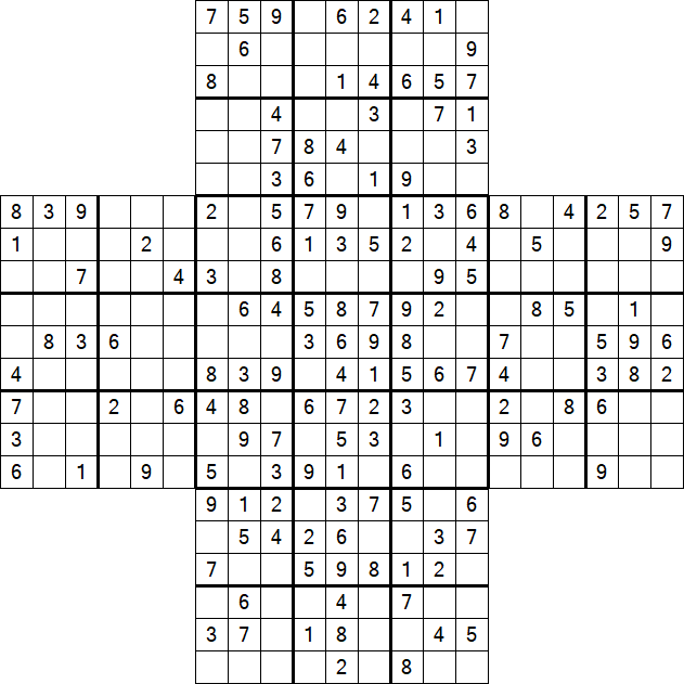 Cross Sudoku - Medium