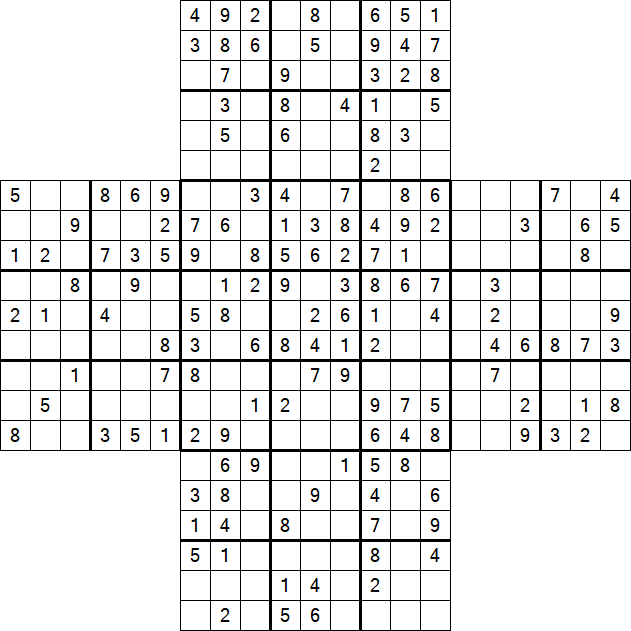 Cross Sudoku - Medium
