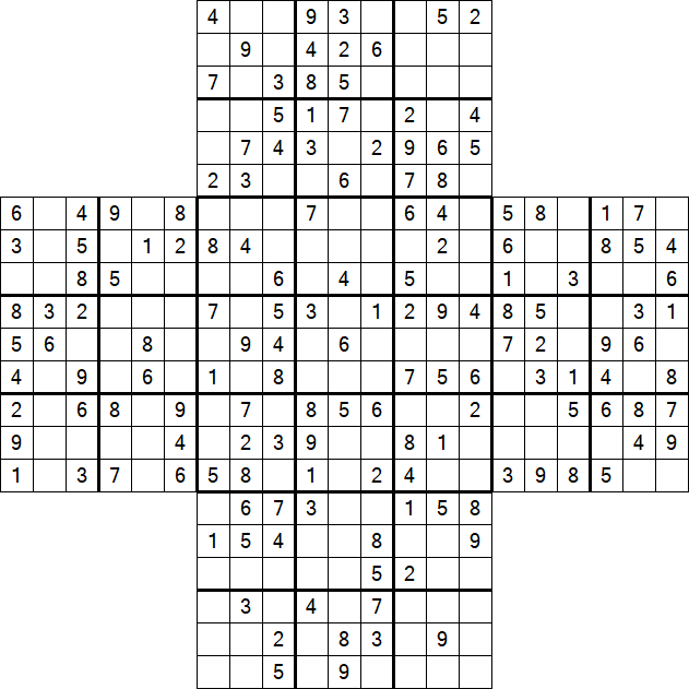 Cross Sudoku - Medium