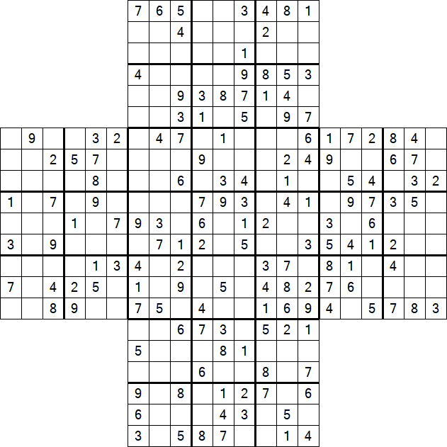 Cross Sudoku - Medium