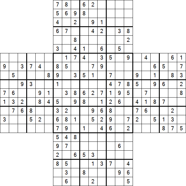 Cross Sudoku - Medium