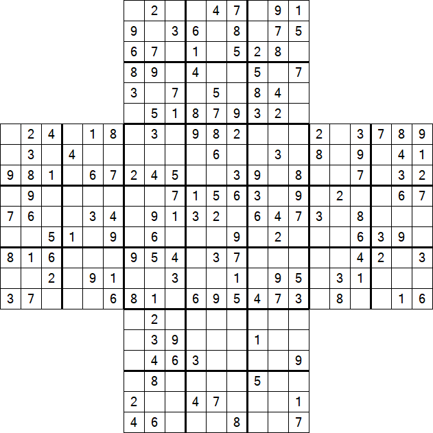 Cross Sudoku - Medium