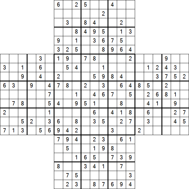 Cross Sudoku - Medium
