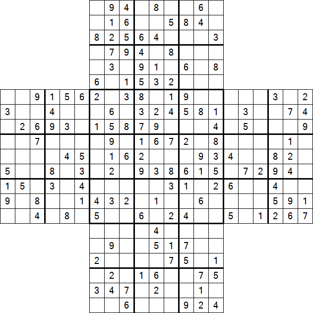 Cross Sudoku - Medium
