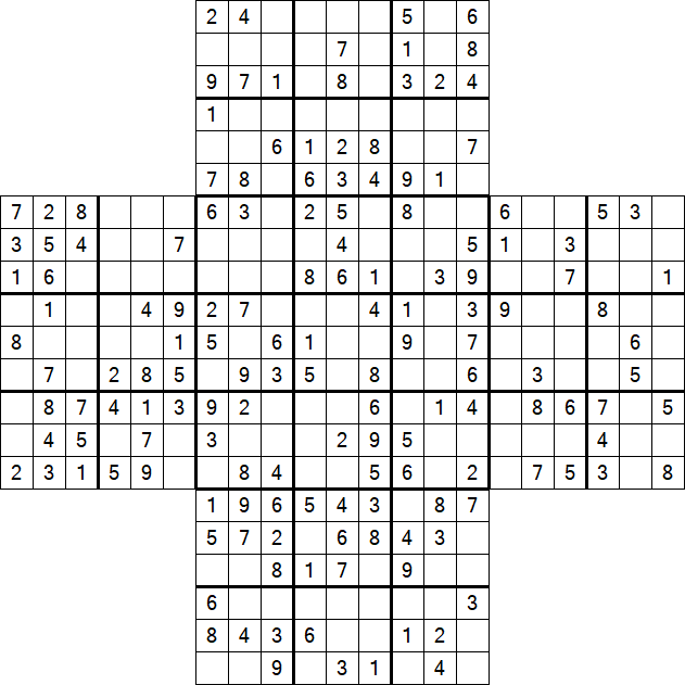 Cross Sudoku - Medium