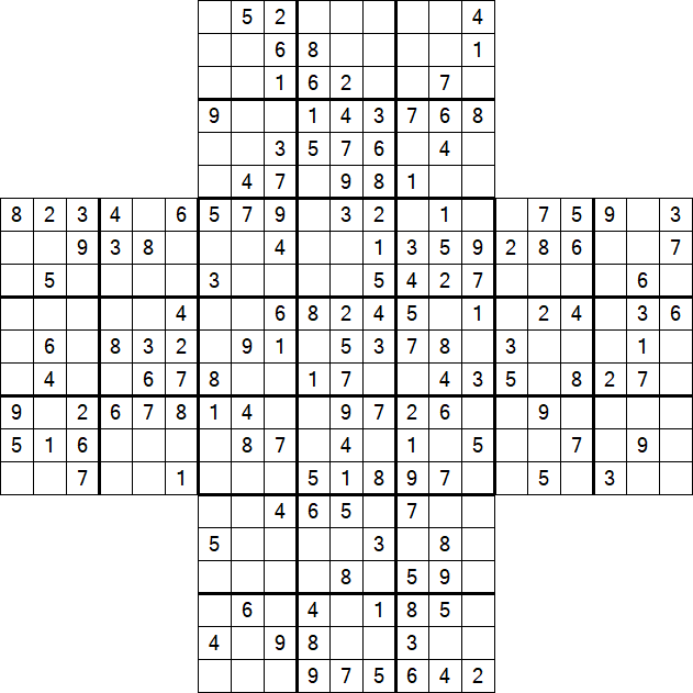 Cross Sudoku - Medium