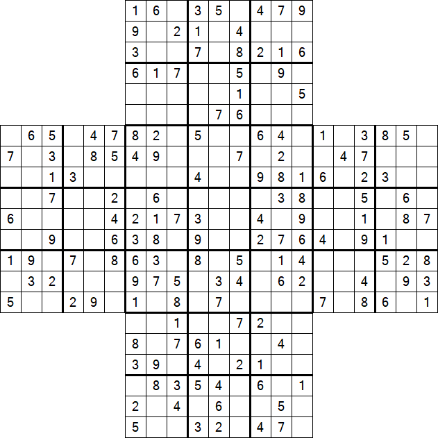 Cross Sudoku - Medium